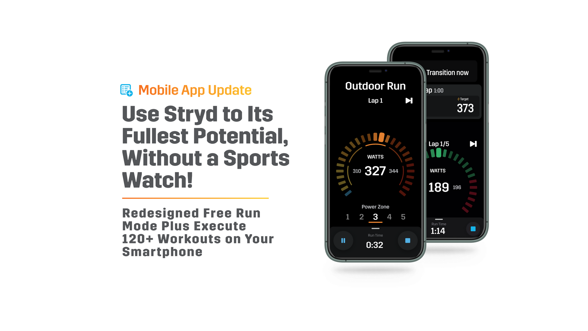 New Free Run Mode Execute 120 Workouts on Your Phone