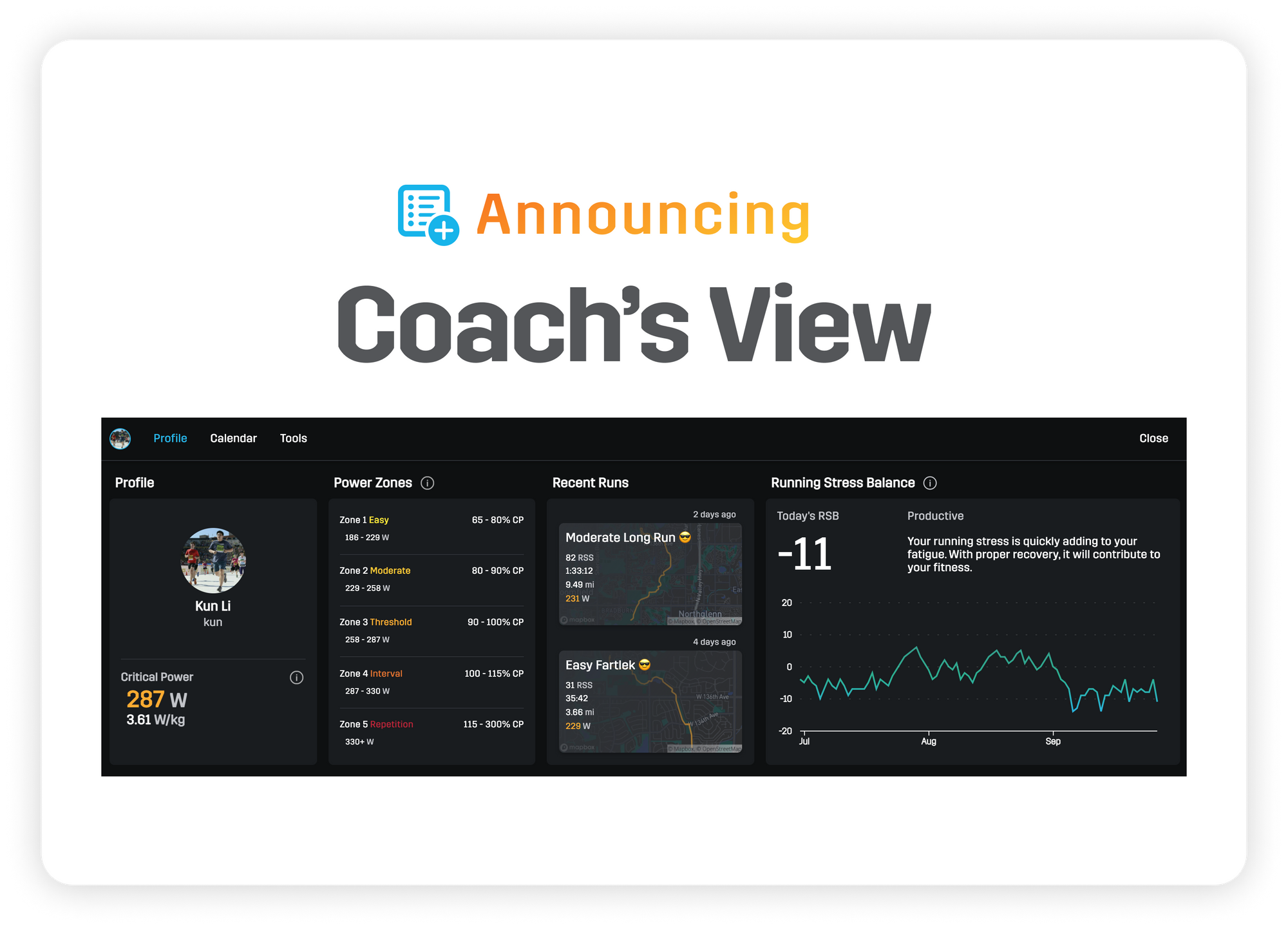 Easily collaborate with your coach using the new Coach's View