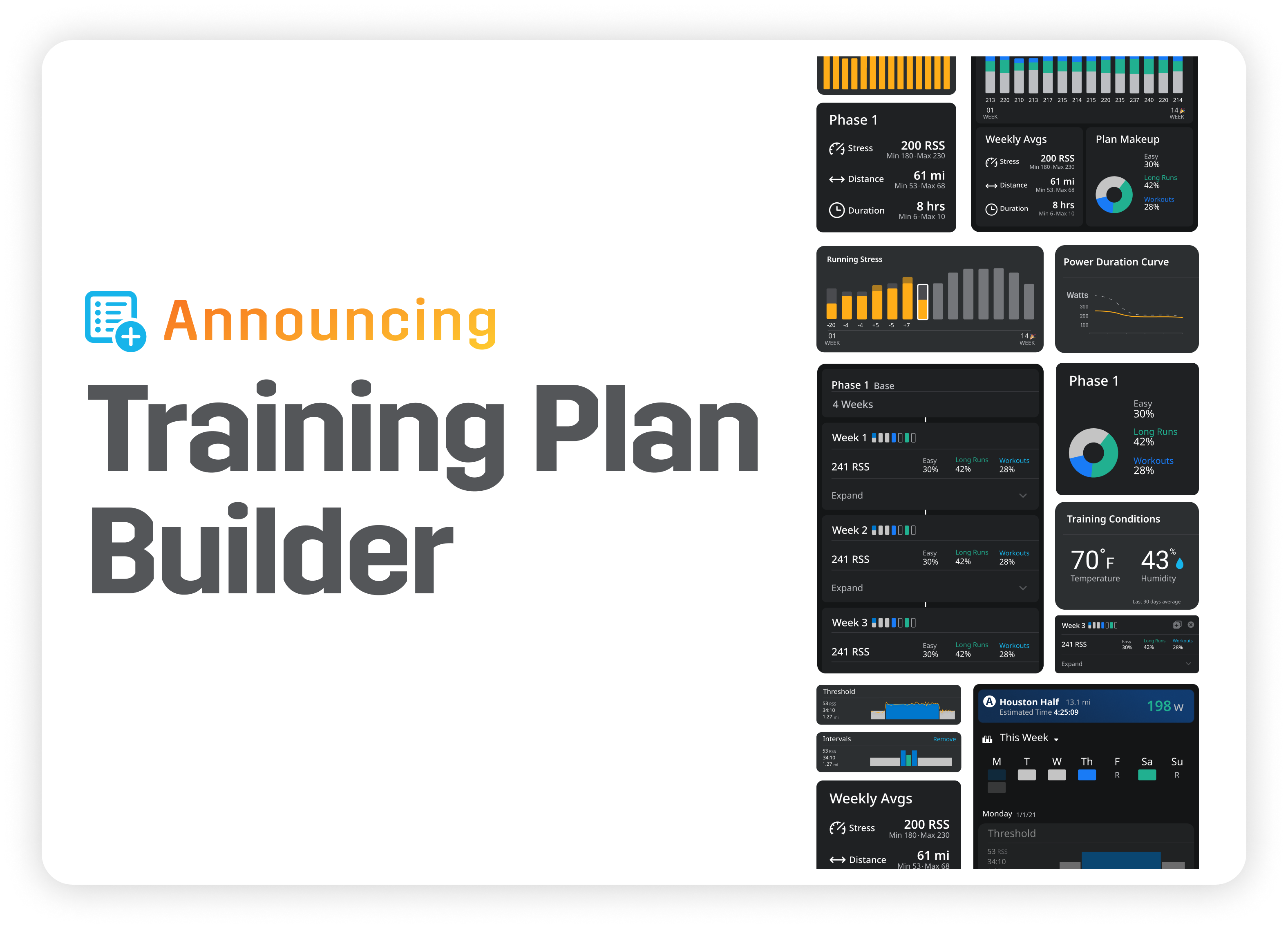New Feature: Create a training plan that fits your life with the Training Plan Builder